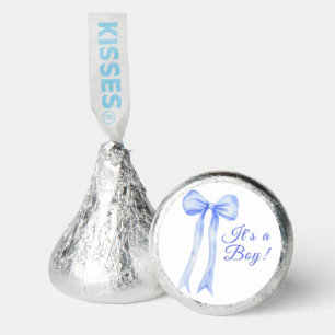 Blue a Bow It's a Boy Baby shower Hershey®'s Kisses®