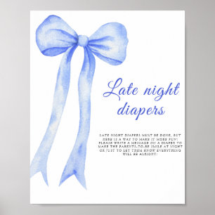 Blue a bow - Late night diapers game Poster