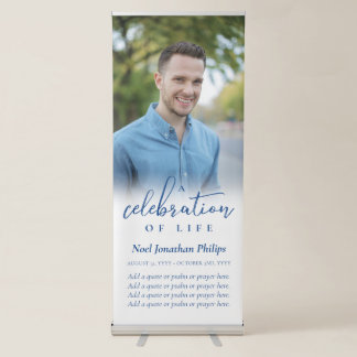 Blue A Celebration Of Life Large Photo Quote Psalm Retractable Banner