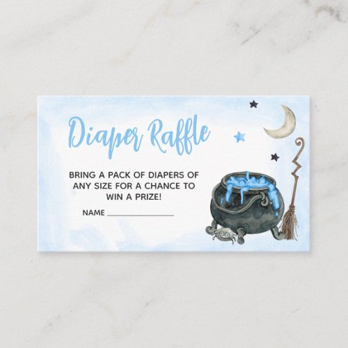 Blue A Little Boo Baby Shower Diaper Raffle Enclosure Card