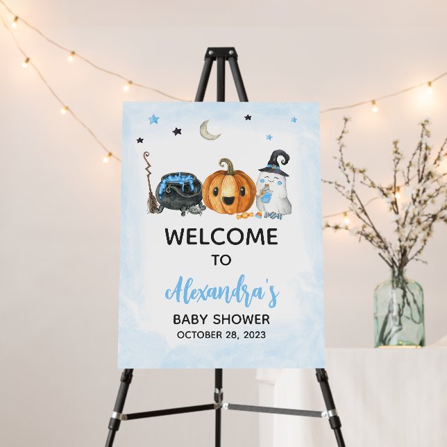 Blue A Little Boo Baby Shower Foam Board (In Situ (Stand))