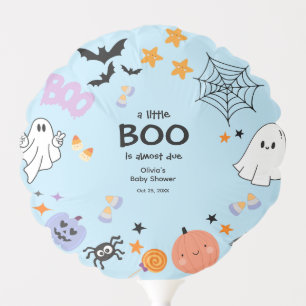 Blue A Little Boo Cute Ghost Halloween Baby Shower Balloon