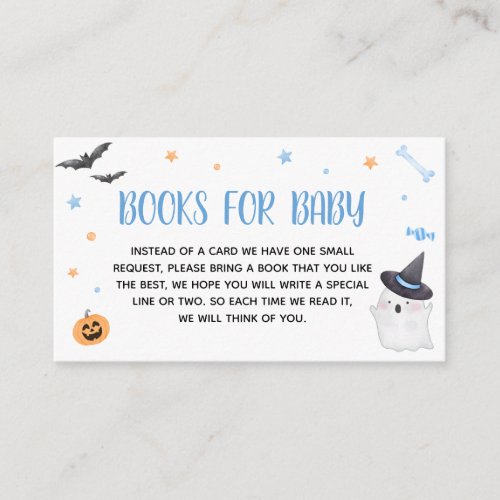 Blue A Little Boo Halloween Books for Baby Enclosure Card