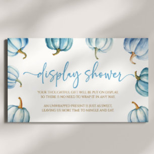 Blue A Little Pumpkin Baby Shower Display Shower Enclosure Card