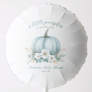 Blue A Little Pumpkin on His Way Boy Baby Shower Balloon
