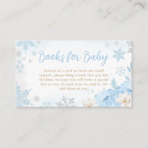 Blue A Little Snowflake Baby Shower Books for Baby Enclosure Card