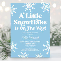 Blue A Little Snowflake Is On The Way! Baby Shower Invitation