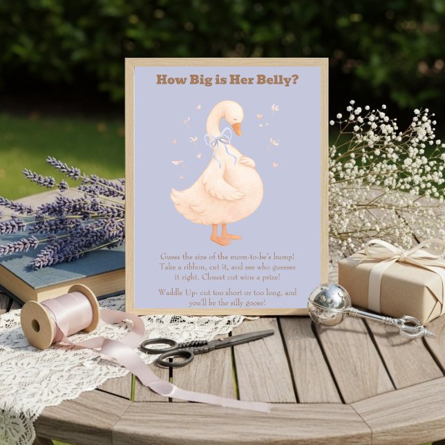Blue A Silly Goose How Big Is Her Belly  Invitation (Blue A Silly Goose How Big Is Her Belly)