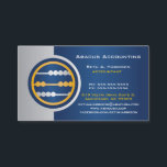 Blue Abacus Accounting Business Cards<br><div class="desc">Professional blue,  silver and yellow accounting business cards. The card features a creative and interesting abacus logo. Great for a public accountants,  tax professional,  auditors or mathematics.</div>