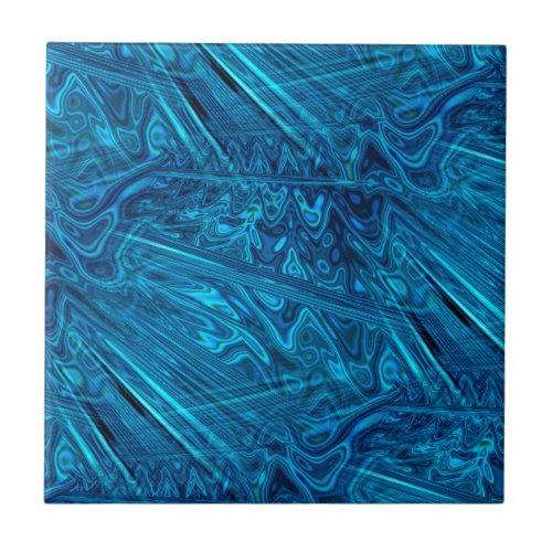 Blue Abalone Paua Fractal Mother of Pearl Look Ceramic Tile