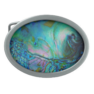 Blue Abalone Shell Belt Buckle