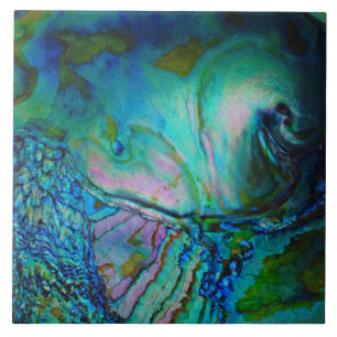 Blue Abalone Shell Ceramic Tile