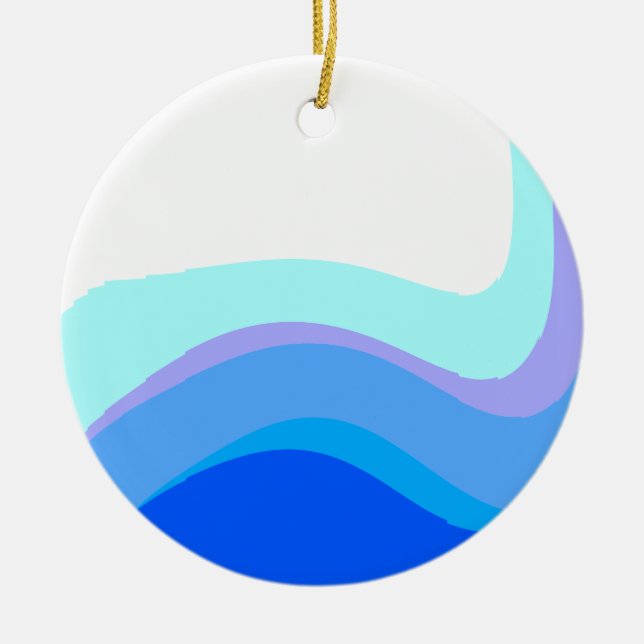 Blue Abstract 1112 Ceramic Ornament (Front)