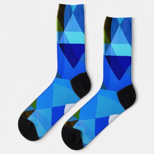 Blue Abstract Argyle Crazy Socks