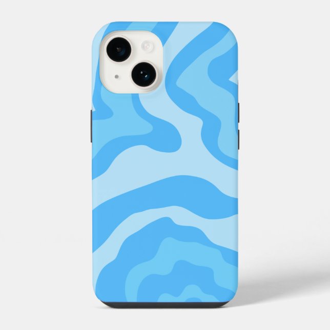blue abstract art iphone case (Back)