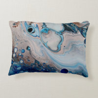 Blue Abstract Art Throw Accent Pillow