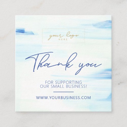 Blue Abstract Art Unique Business Thank you Insert