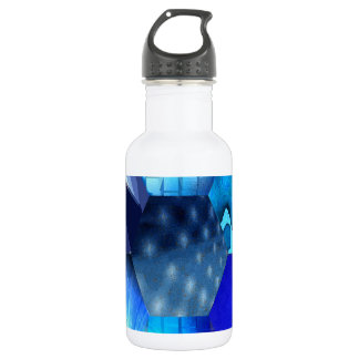 Blue Abstract Art Water Bottle