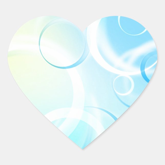 Blue Abstract Artwork Designs Heart Sticker (Front)