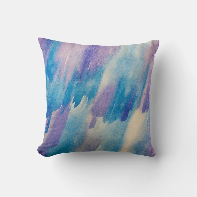 Blue abstract backgroundabstract, aqua, art, artis throw pillow (Front)