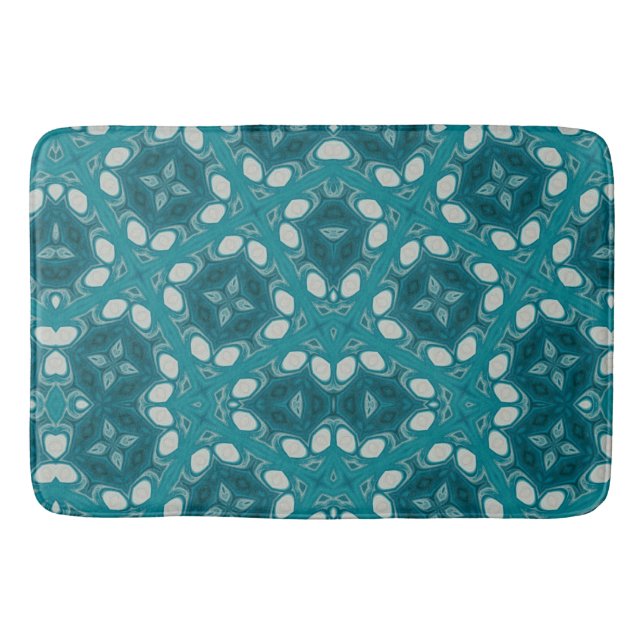 Blue Abstract Bath Mat (Front)