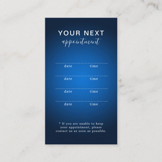 Blue Abstract Beauty Salon Appointment Card (Front)