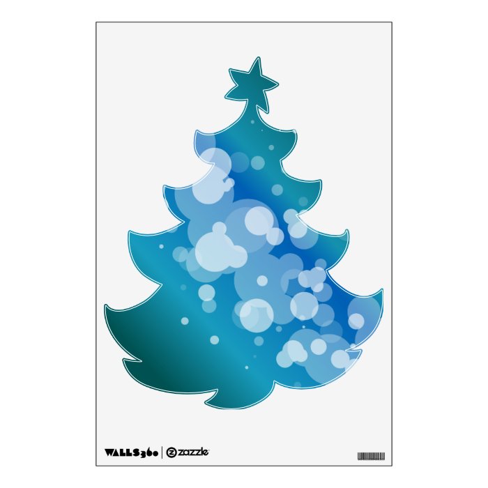 Blue Abstract Bubble Christmas Tree Wall Sticker