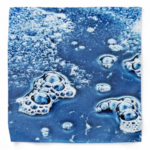 Blue Abstract Bubbles Water and Ice Bandana