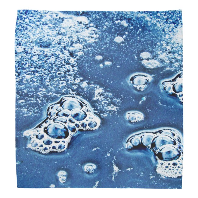 Blue Abstract Bubbles Water and Ice Bandana