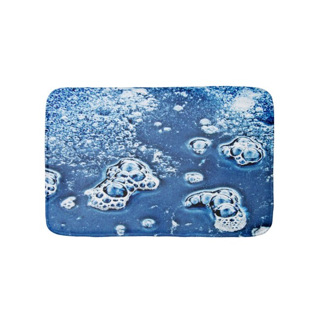Blue Abstract Bubbles Water and Ice Bath Mat