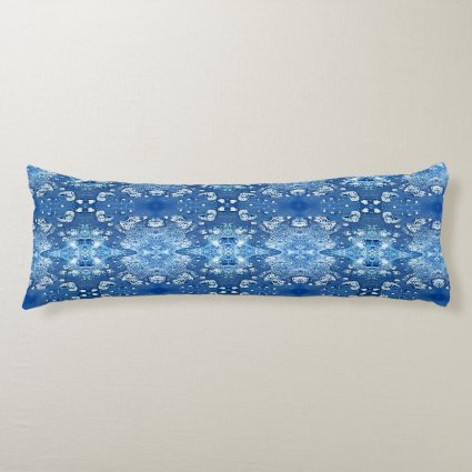 Blue Abstract Bubbles Water and Ice Body Pillow