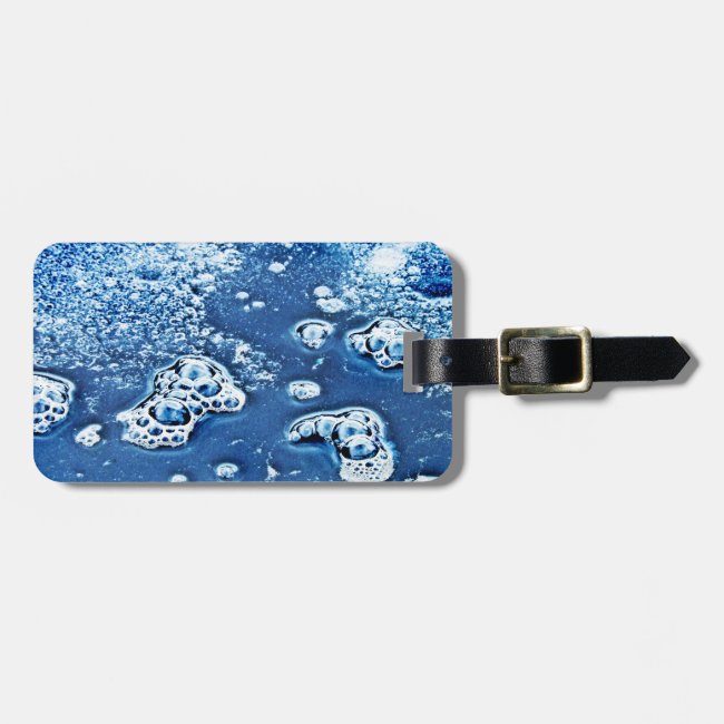 Blue Abstract Bubbles Water and Ice Luggage Tag