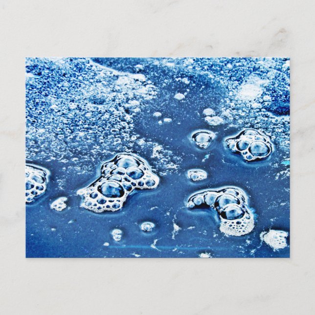 Blue Abstract Bubbles Water and Ice Postcard (Front)