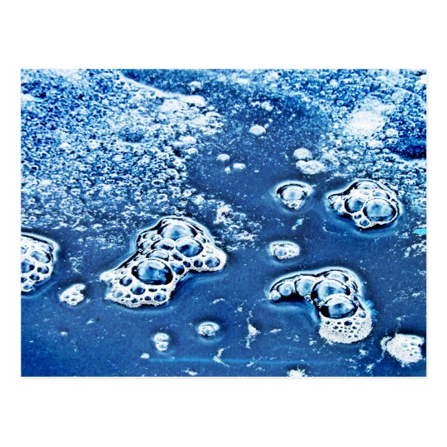 Blue Abstract Bubbles Water and Ice Postcard