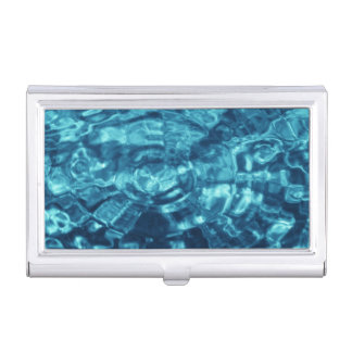 Blue Abstract Business Card Case