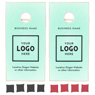 Blue Abstract Business Logo Branded Cornhole Cornhole Set