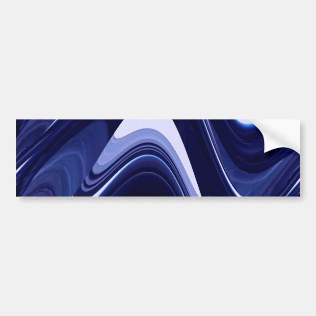 Blue Abstract Contemporary Modern Art Bumper Sticker (Front)