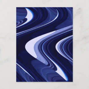 Blue Abstract Contemporary Modern Art Postcard