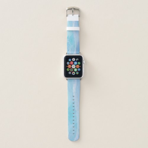 Blue abstract cool water color brush stroke art apple watch band