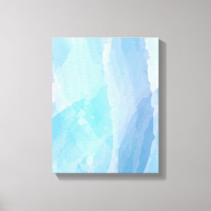 Blue, abstract, cool water color brush stroke art canvas print