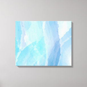 Blue, abstract, cool water color brush stroke art canvas print