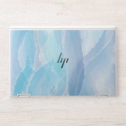 Blue abstract cool water color brush stroke art HP laptop skin