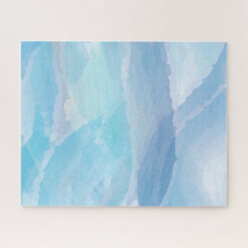 Blue abstract cool water color brush stroke art jigsaw puzzle