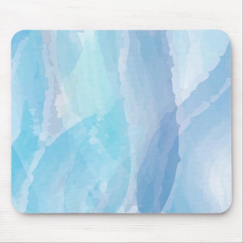 Blue abstract cool water color brush stroke art mouse pad