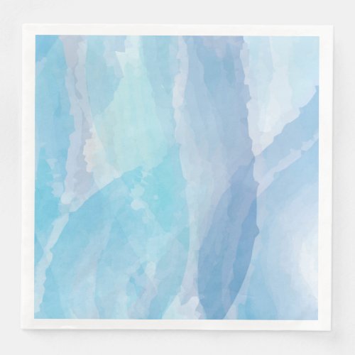 Blue abstract cool water color brush stroke art paper dinner napkins