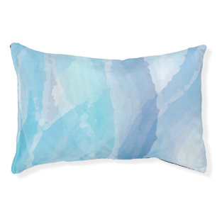 Blue, abstract, cool water color brush stroke art pet bed