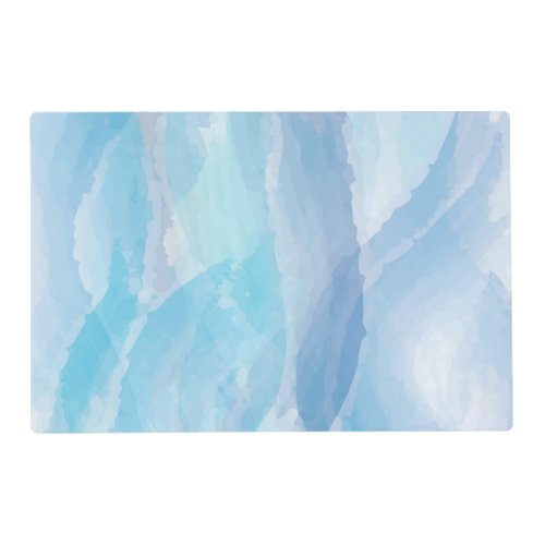 Blue abstract cool water color brush stroke art placemat