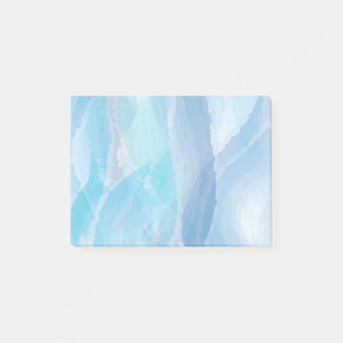 Blue abstract cool water color brush stroke art post_it notes