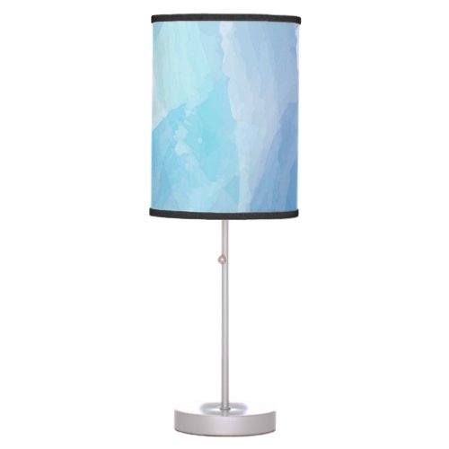 Blue abstract cool water color brush stroke art table lamp