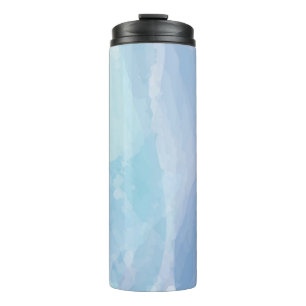 Blue, abstract, cool water color brush stroke art thermal tumbler